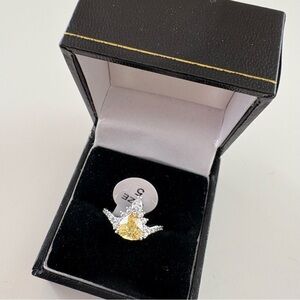 Bomb Party Chasing A Dream Ring RBP5961 Lemon CZ Rhodium Plating